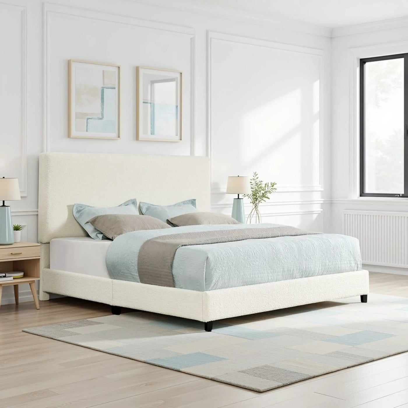 Platform Bed & Upholstered Headboard by HouseOfZazla