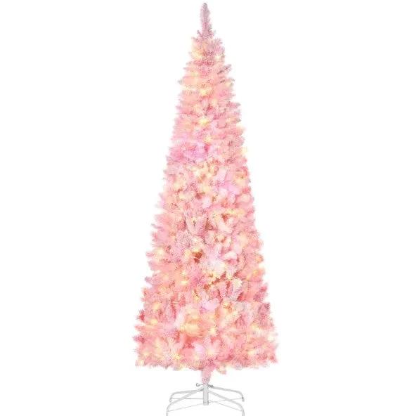 Snow Flocked Pencil Shape Artificial Christmas Tree by HouseOfZazla