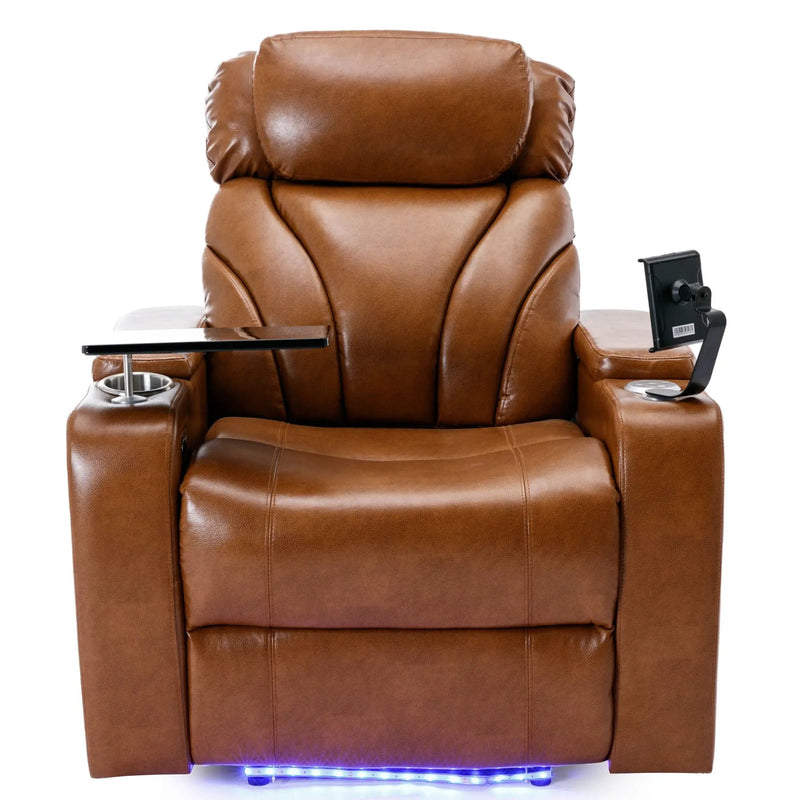 Power Motion Recliner Electric Power Recliner With USB Charging Port, Hidden Arm Storage, Convenient Cup Holder And tooth Speaker by HouseOfZazla