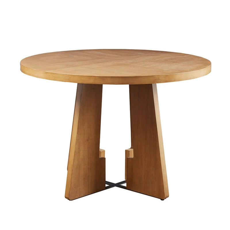 Round Dining Table With Pecan Wood Veneer - Walnut by Unique Piece Furniture