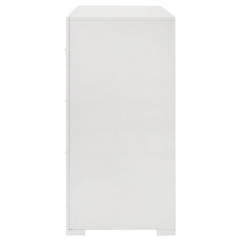 Ives 6-drawer Dresser Cabinet White High Gloss by Unique Piece Furniture