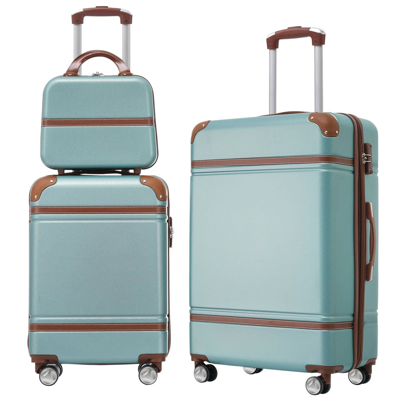 Hardshell Luggage Sets 3 Pieces 20" / 24" Luggages And Cosmetic Case Spinner Suitcase With Tsa Lock Lightweight by HouseOfZazla