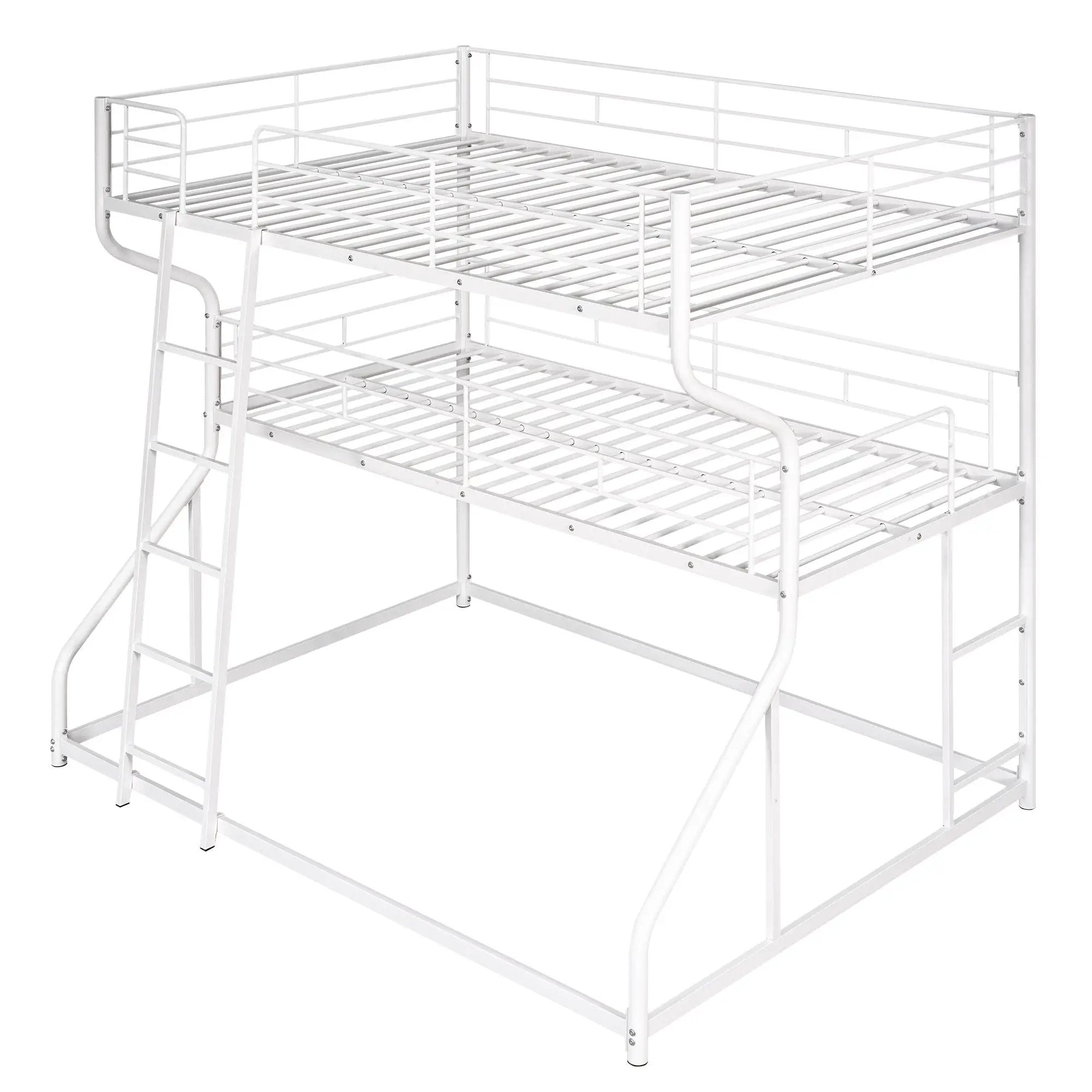 Industrial Triple Bunk Bed With Dual Ladders Frame, Space Saving Design by HouseOfZazla