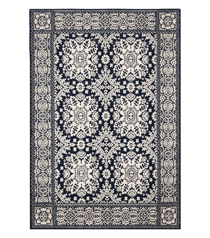 4x6 Power-Loomed Rug Dark Navy Blue & Ivory Oriental Carpet Nice by Jewel Rugs