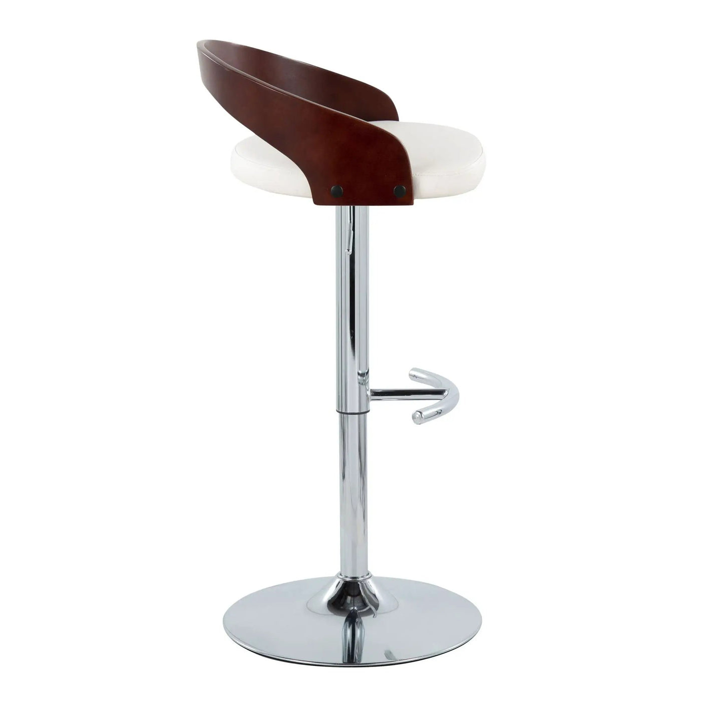 Grotto - Contemporary Adjustable Barstool & Swivel With Rounded T Footrest (Set of 2) by HouseOfZazla