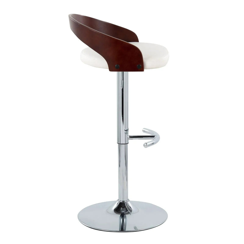 Grotto - Contemporary Adjustable Barstool & Swivel With Rounded T Footrest (Set of 2) by HouseOfZazla
