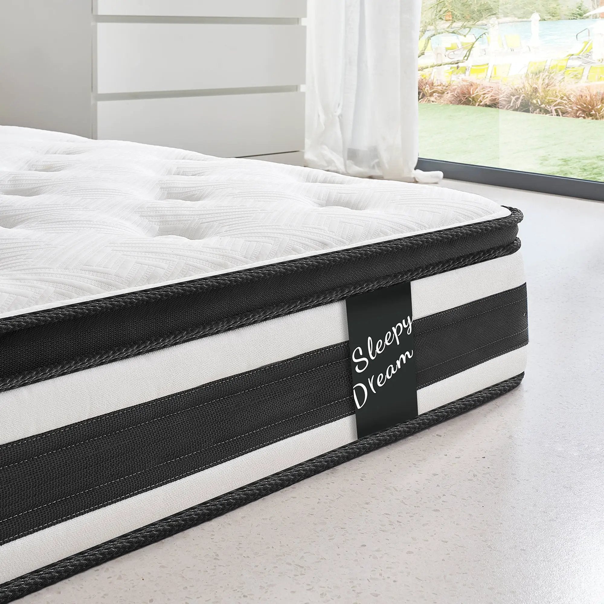 Full Size Hybrid Mattress Breathable Cool Knitted Fabric Cover by HouseOfZazla