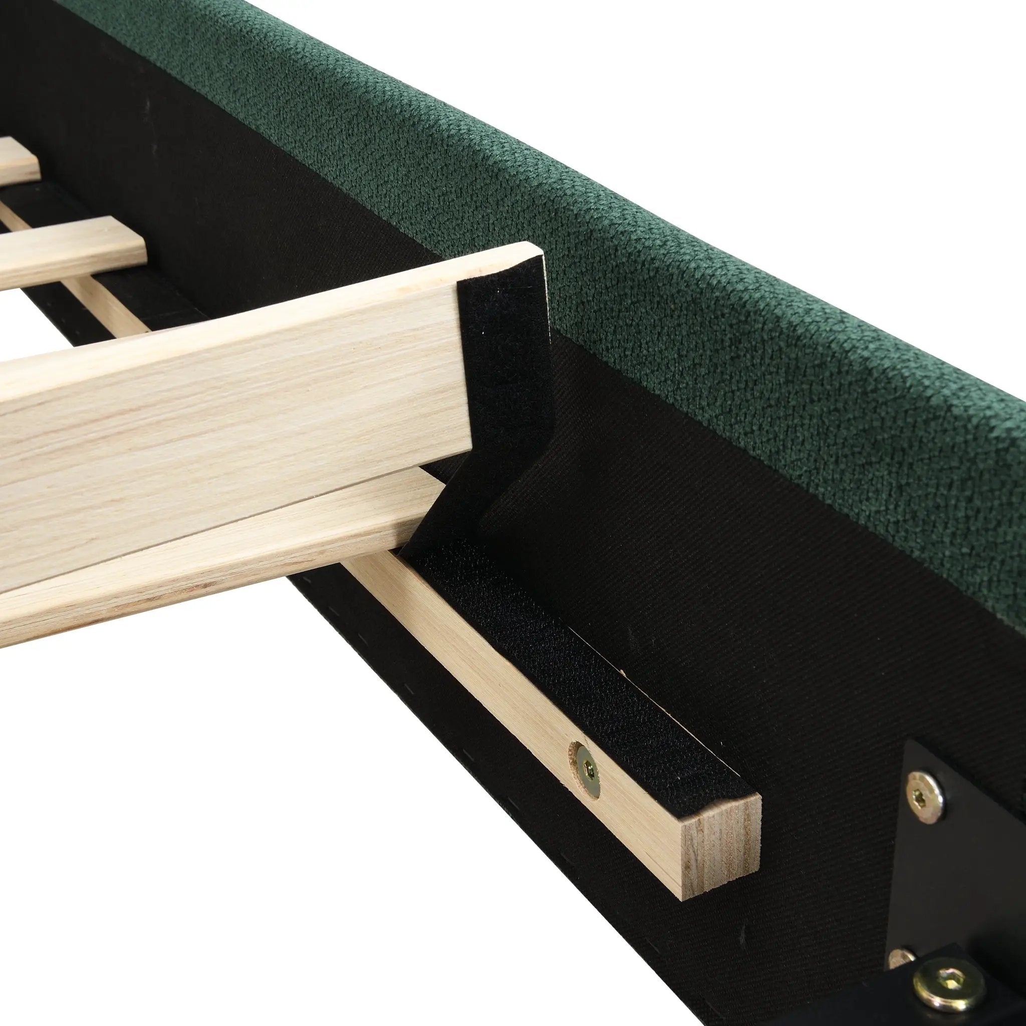 King Size Upholstered Platform Bed Frame with Rounded Corners by HouseOfZazla