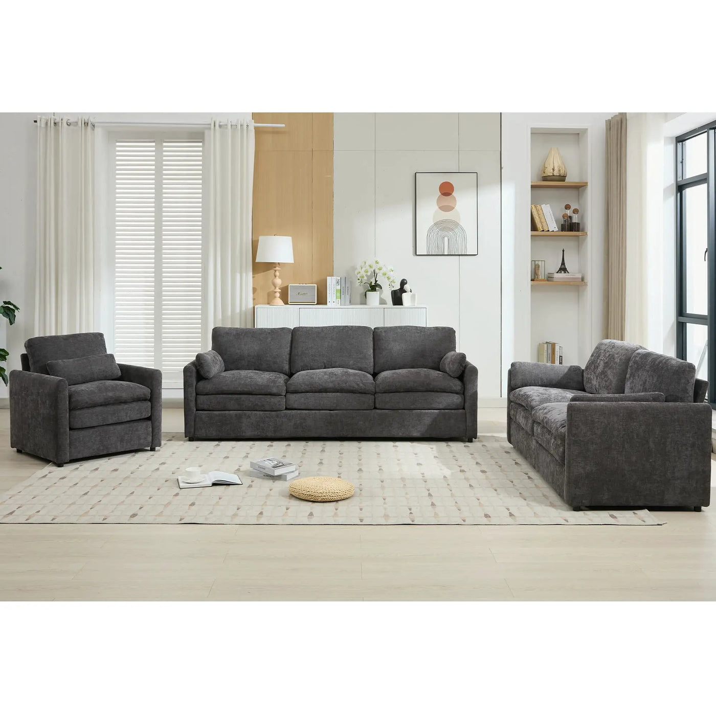 Cozy Upholstered Sofa Set For Living Room by HouseOfZazla