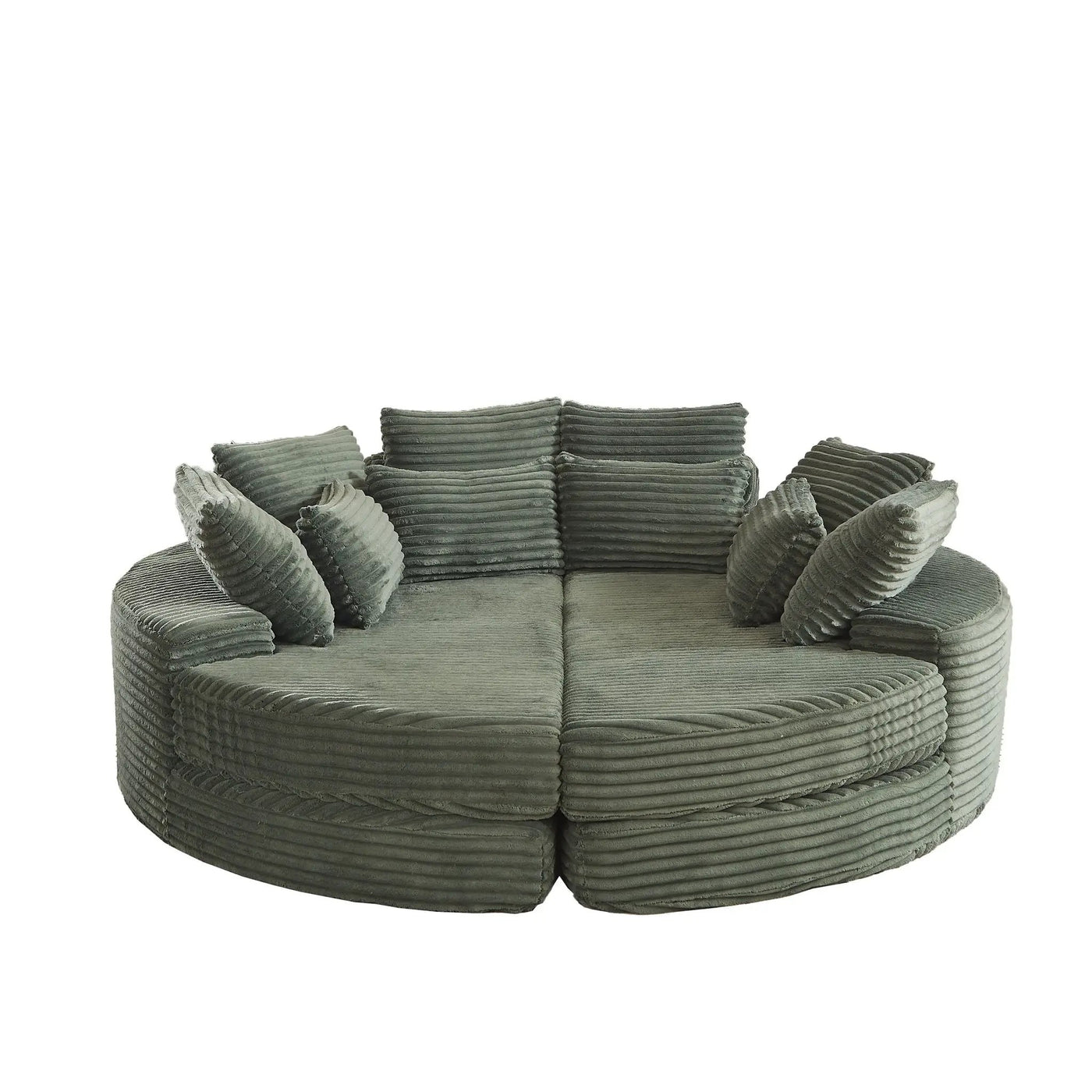 Round Oversized Sofa Bed With 5 Throw Pillows by HouseOfZazla