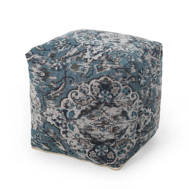 Anita - Square Pouf Ottoman And Floor Cushion - Blue by Unique Piece Furniture