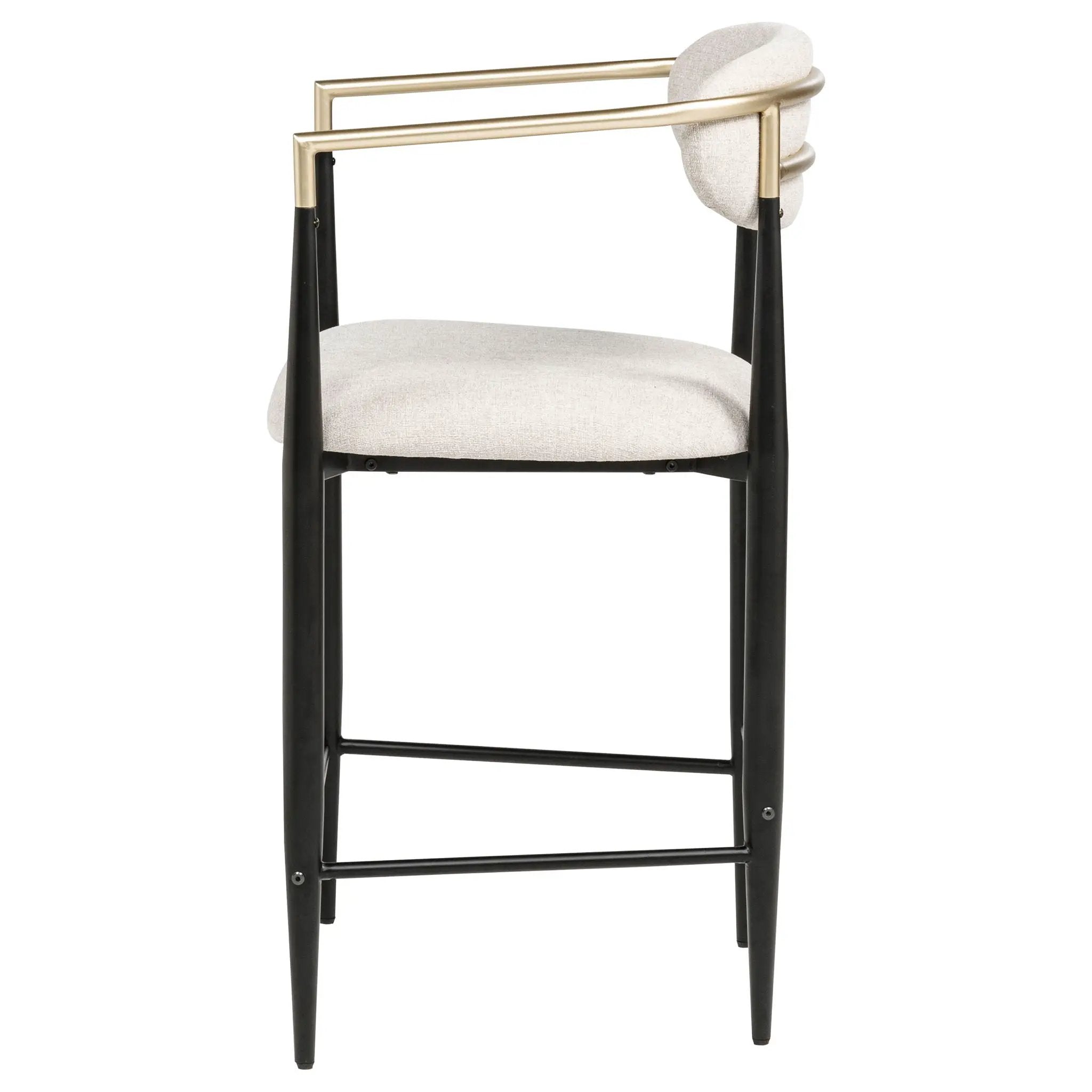 Tina Fabric Upholstered Counter Chair Beige (Set of 2) by Unique Piece Furniture