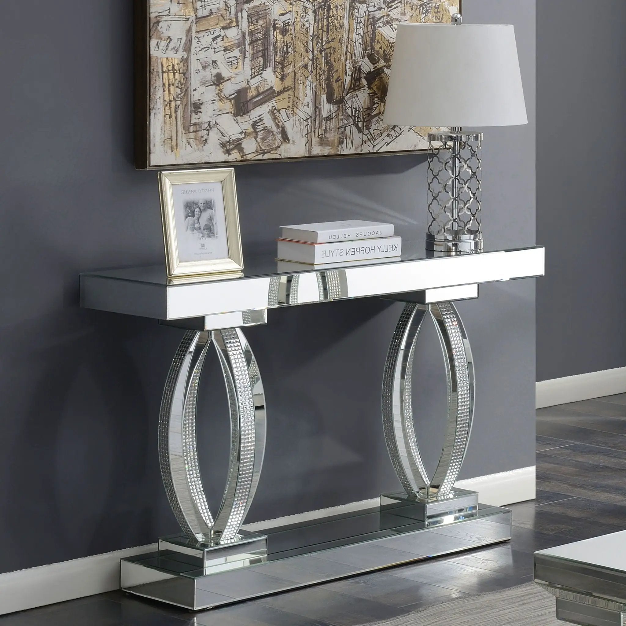 Drea - Entryway Sofa Console Table - Silver