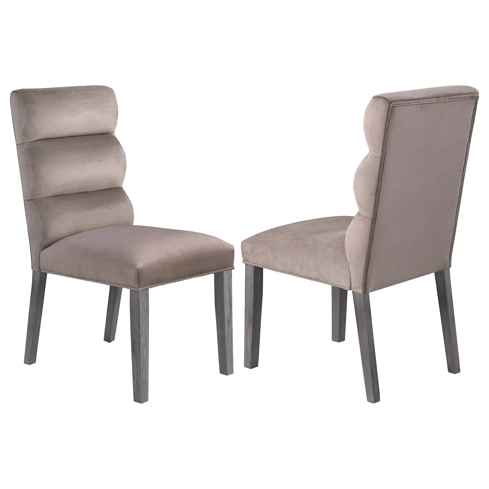 Carla Velvet Upholstered Dining Side Chair Ash (Set of 2) by Unique Piece Furniture