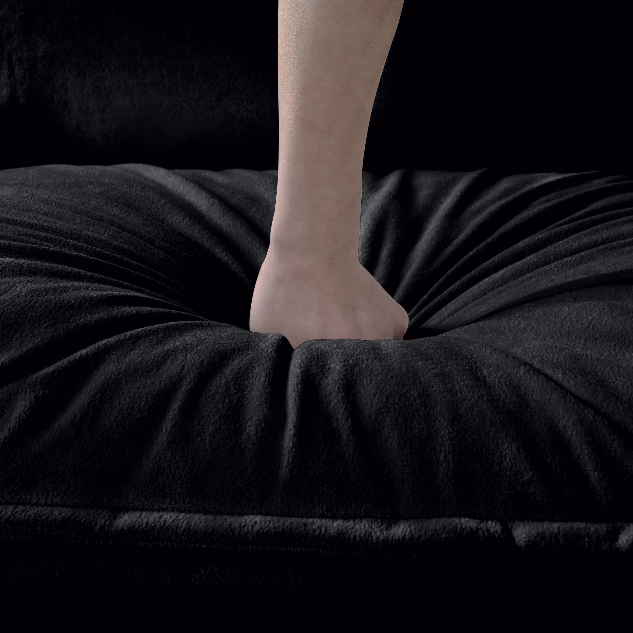 Luxury Chenille Ottoman with Double-Layer Cushion by HouseOfZazla