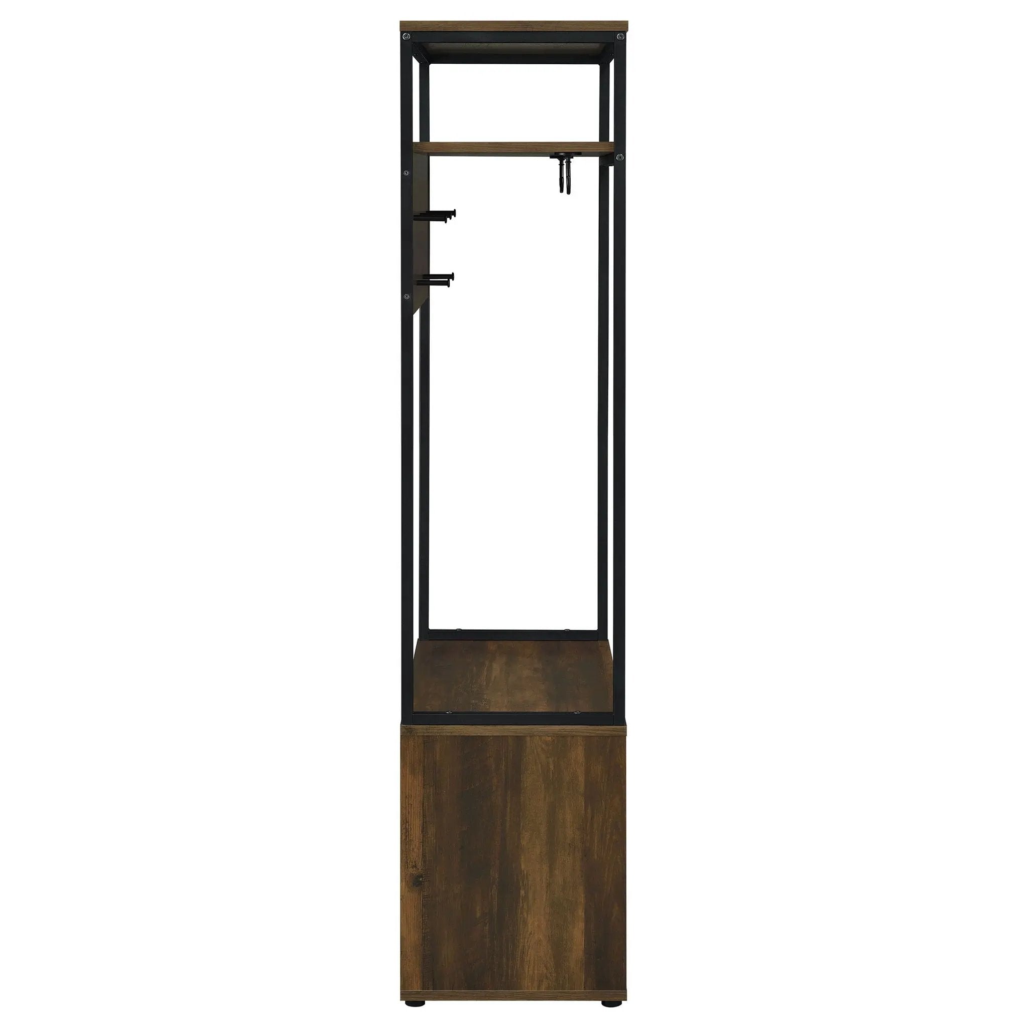 Flora - 2 Door Coat Rack Hall Tree Storage Bench And Multi Functional Storage - Natural