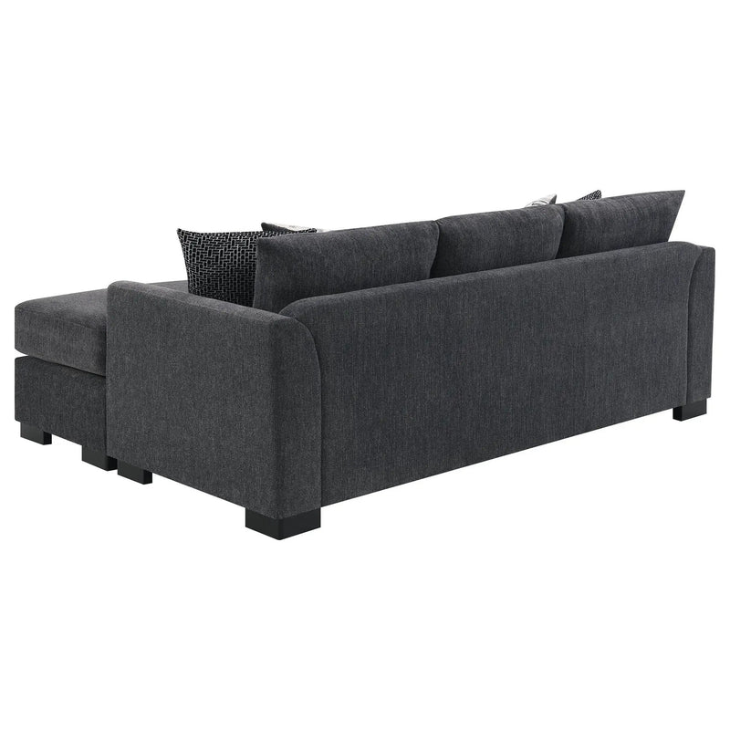 Pacheco - Upholstered Sleeper Sectional Chaise Sofa With Pocket Coils And Reversible Cushions - Dark Gray by HouseOfZazla