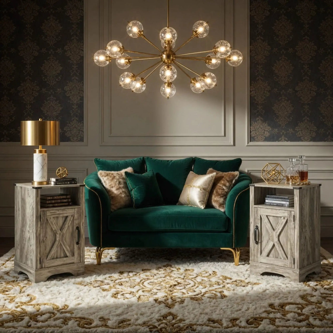 Farmhouse Nightstand, Charging Station & Storage by HouseOfZazla