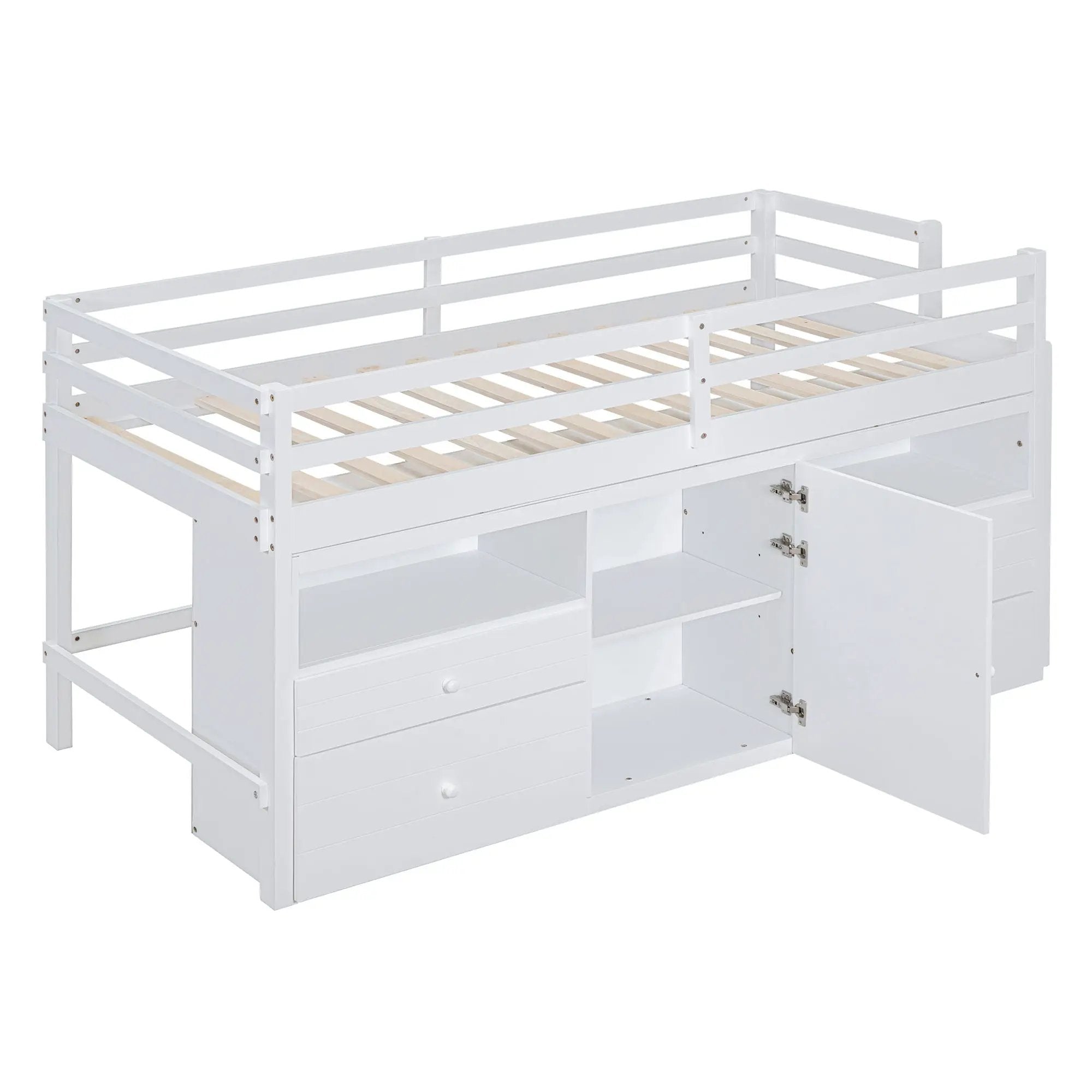 Loft Bed With 4 Drawers, Underneath Cabinet And Shelves by Unique Piece Furniture