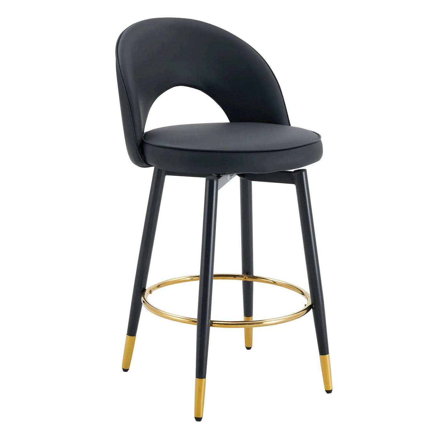 Modern Upholstered 360° Rotatable Bar Chair With Metal Legs For Dining Room (Set of 2) by Unique Piece Furniture