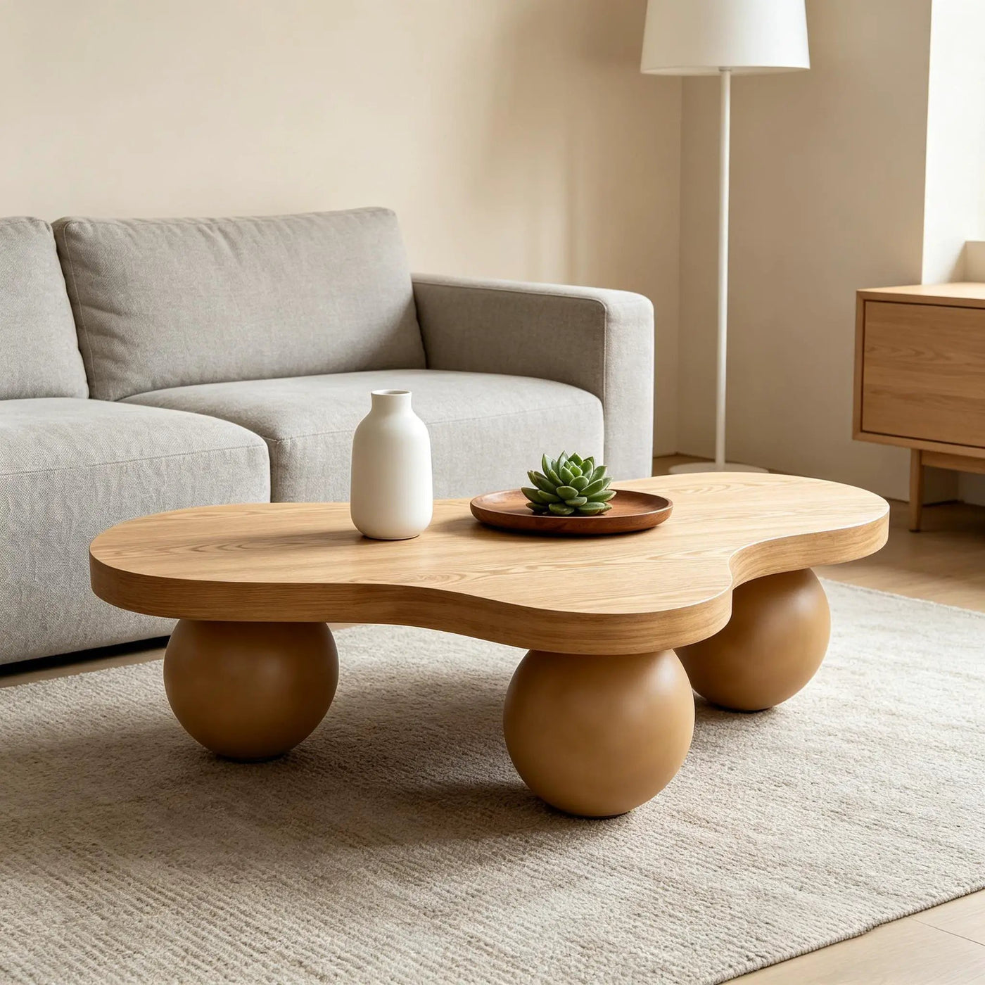 Cloud Shaped Coffee Table With 3 Ball Legs For Living Room by HouseOfZazla