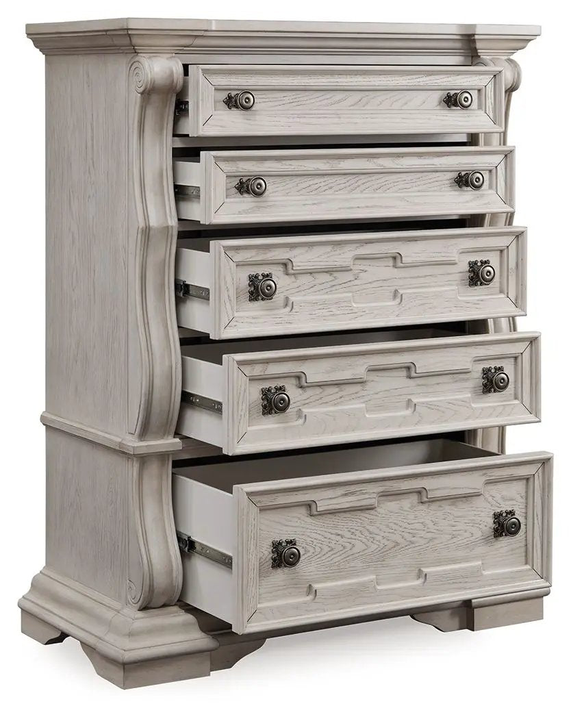 Bruchandi - Five Drawer Chest - Antique White by Unique Piece Furniture