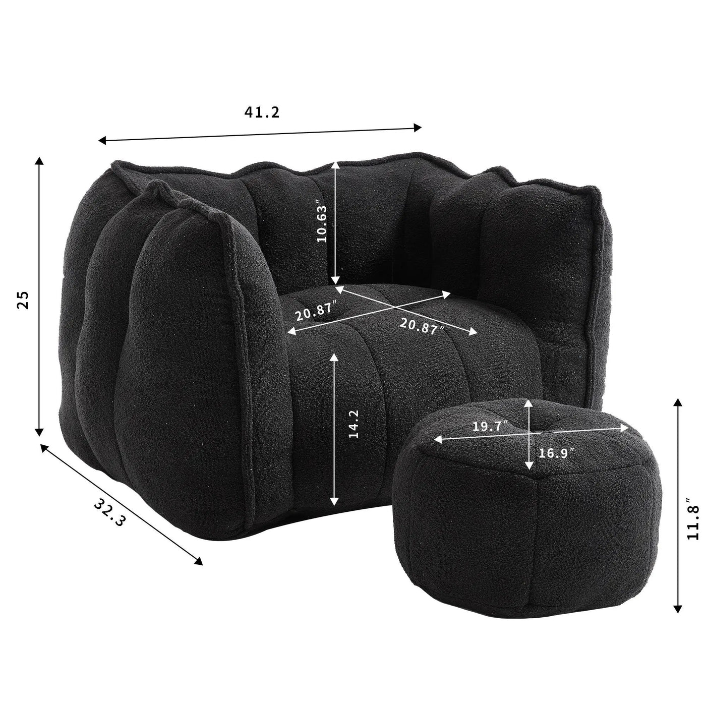 Soft Bean Bag Chair With High Resilient Foam by Unique Piece Furniture