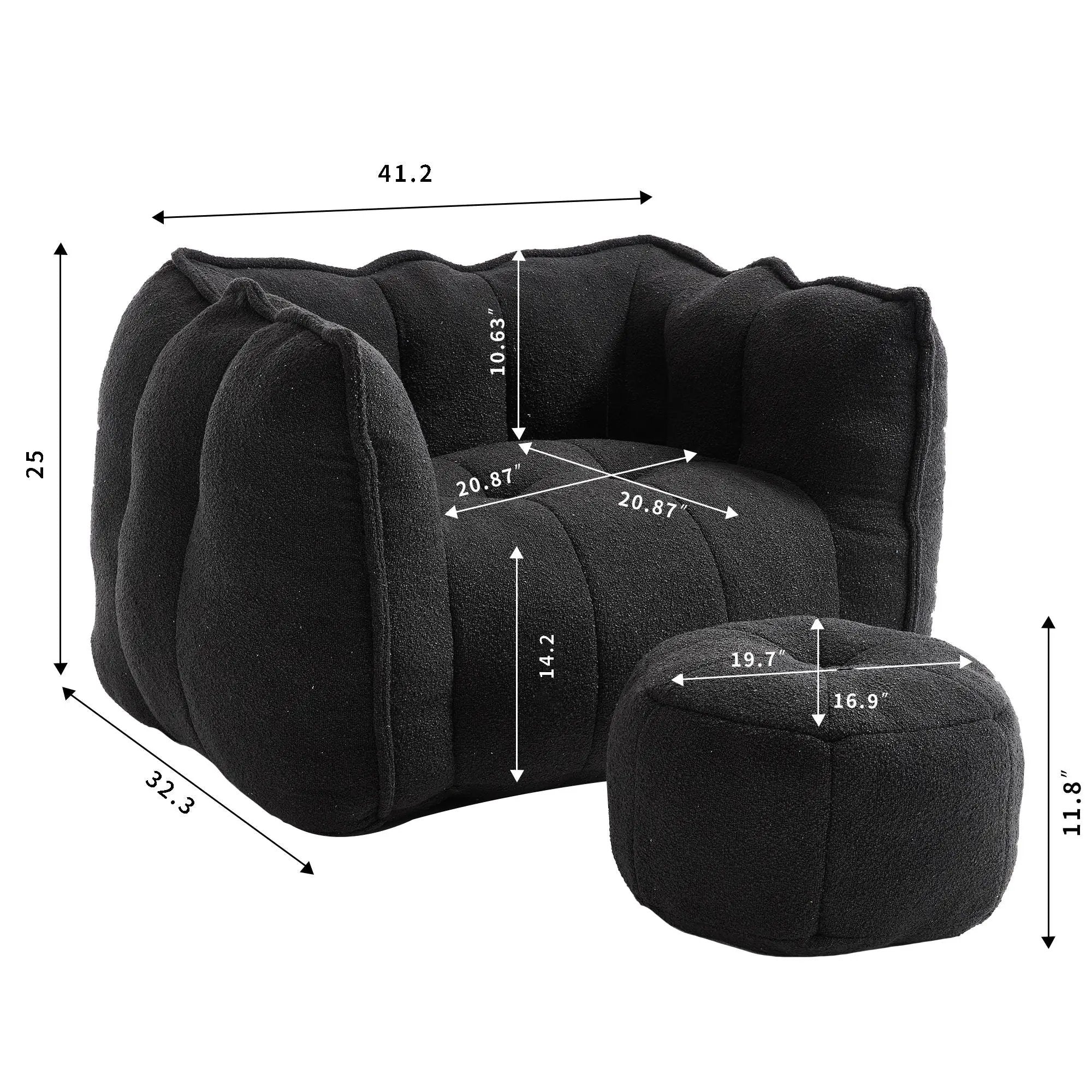 Soft Bean Bag Chair With High Resilient Foam by Unique Piece Furniture