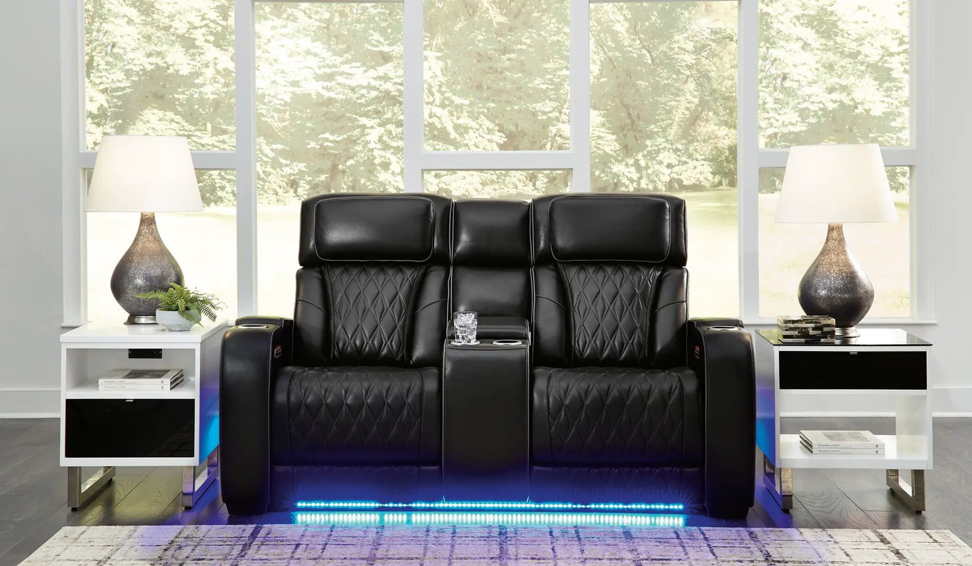 Boyington - Power Reclining Loveseat With Console/Adj Hdrst by Unique Piece Furniture