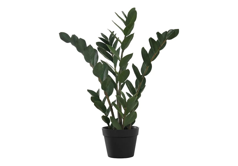 29" Tall, Artificial Plant, Zz Tree, Indoor, Faux, Fake, Floor, Greenery, Potted, Real Touch, Decorative - Green / Black by Unique Piece Furniture