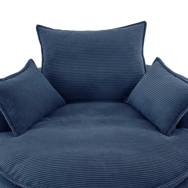 360° Swivel Accent Barrel Chair With Dual Layer Cushion And 3 Removable Pillows by HouseOfZazla