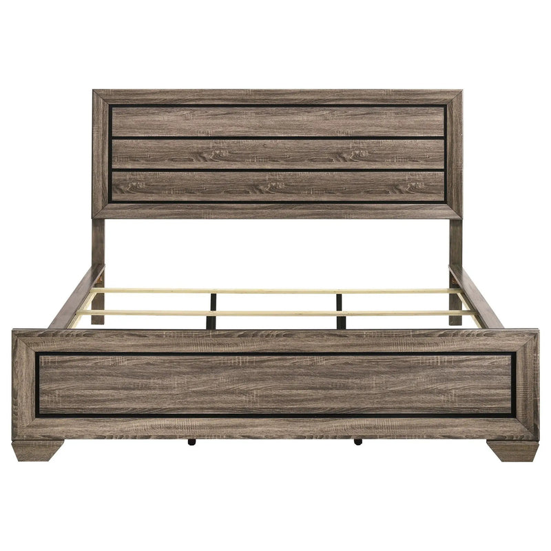 Kauffman Wood California King Panel Bed Washed Taupe by Unique Piece Furniture