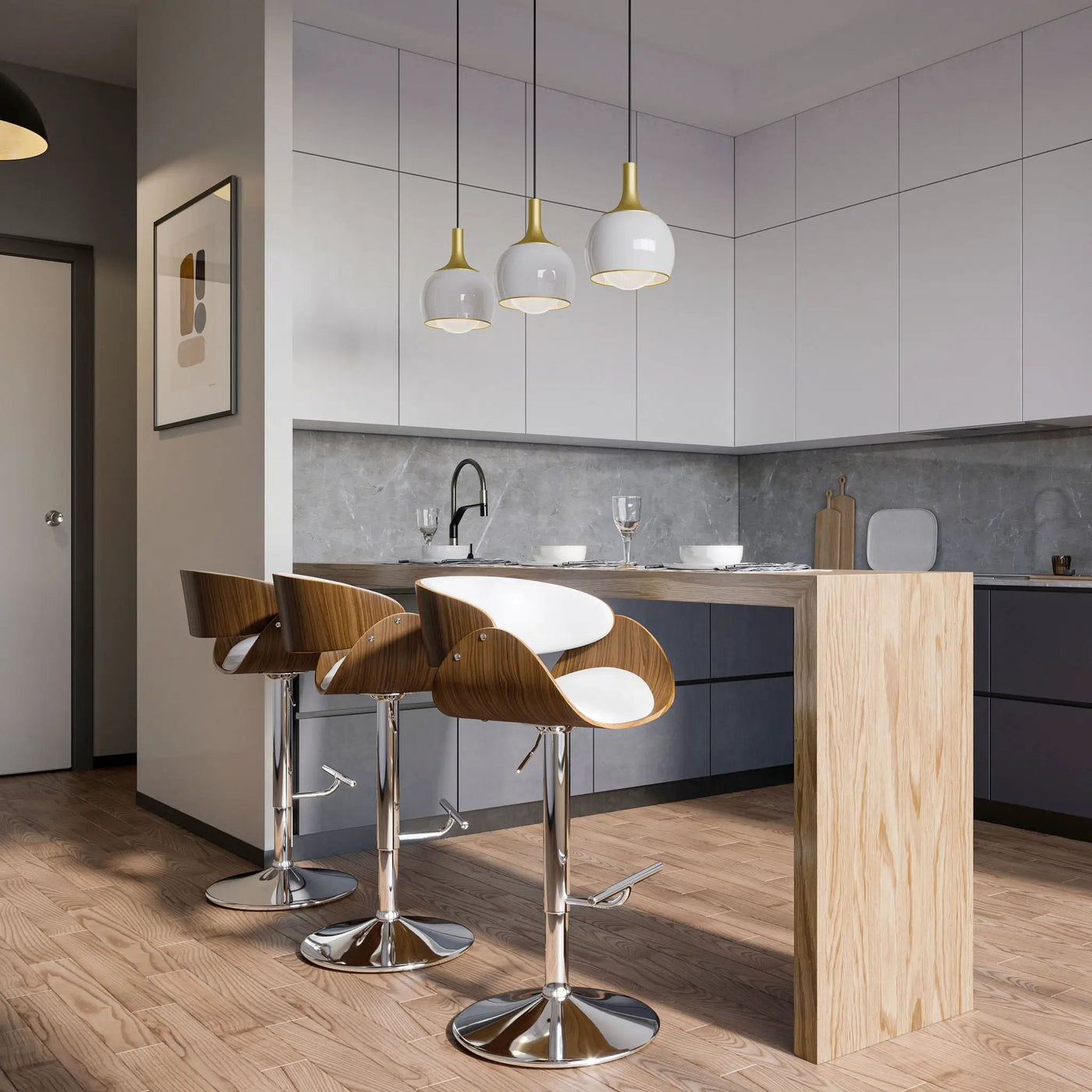 Amery - Mid Century Modern Adjustable Swivel Bar Stool by HouseOfZazla