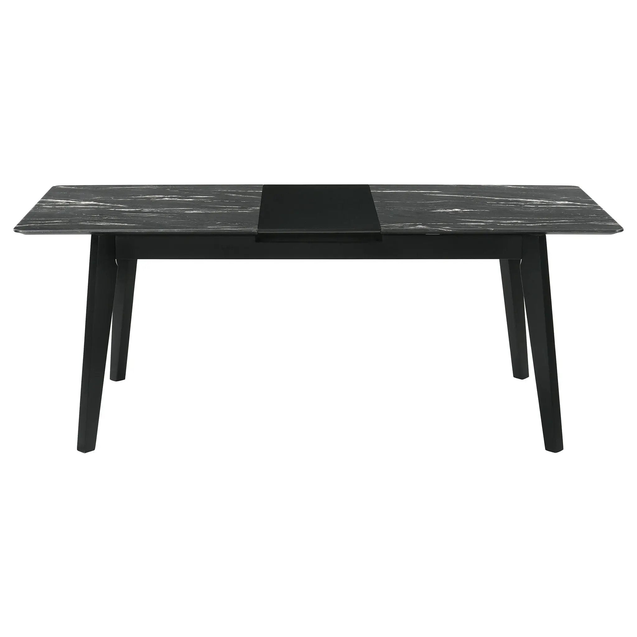 Crestmont 78-inch Extension Dining Table Black Faux Marble by Unique Piece Furniture