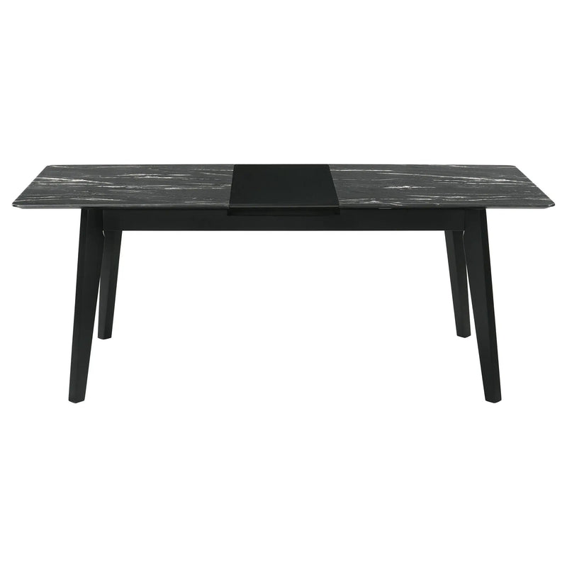 Crestmont 78-inch Extension Dining Table Black Faux Marble by Unique Piece Furniture