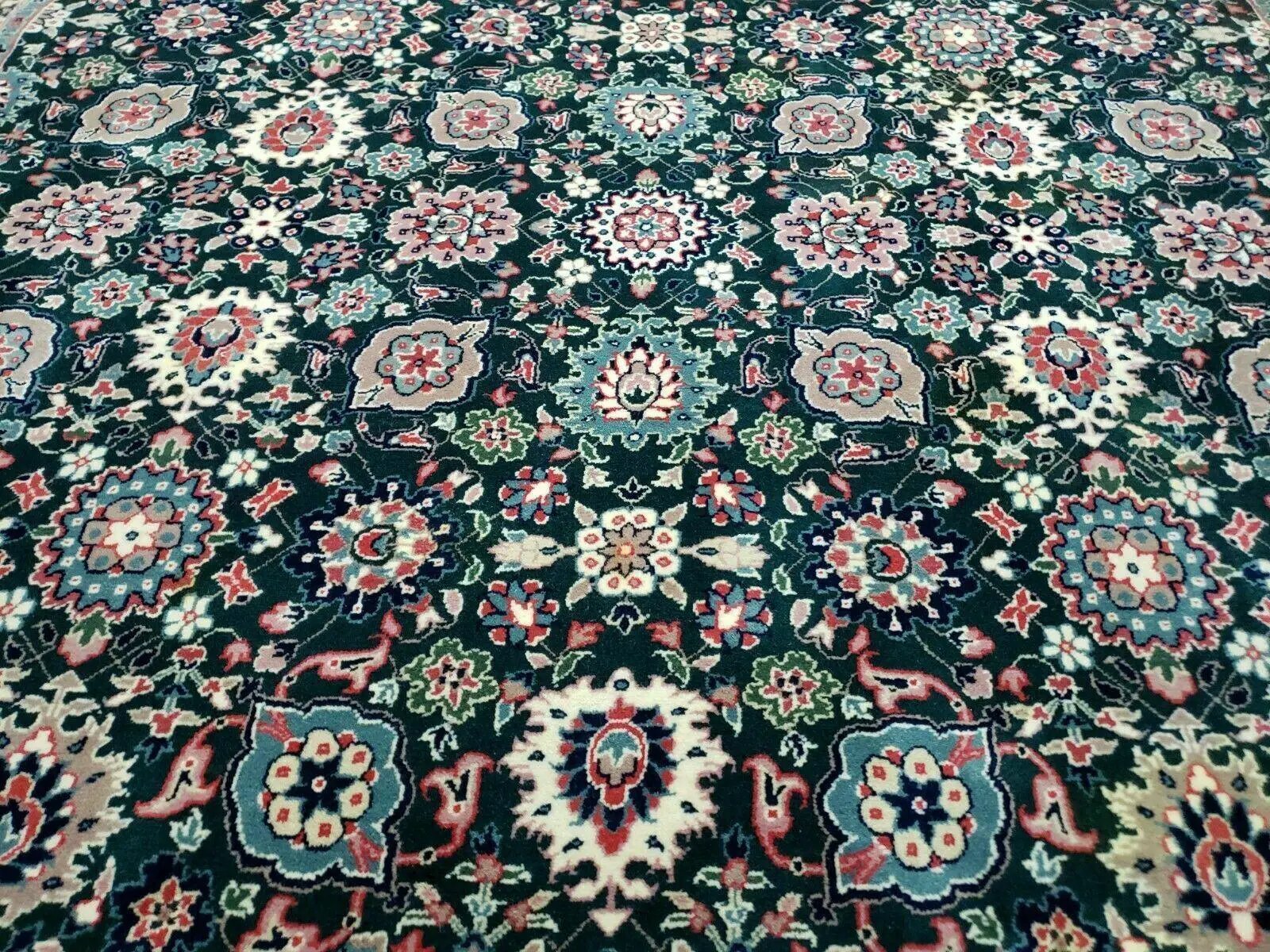 8' X 10' Handmade Indian Oriental Wool Rug Carpet Organic Dye Forest Green Nice by Jewel Rugs