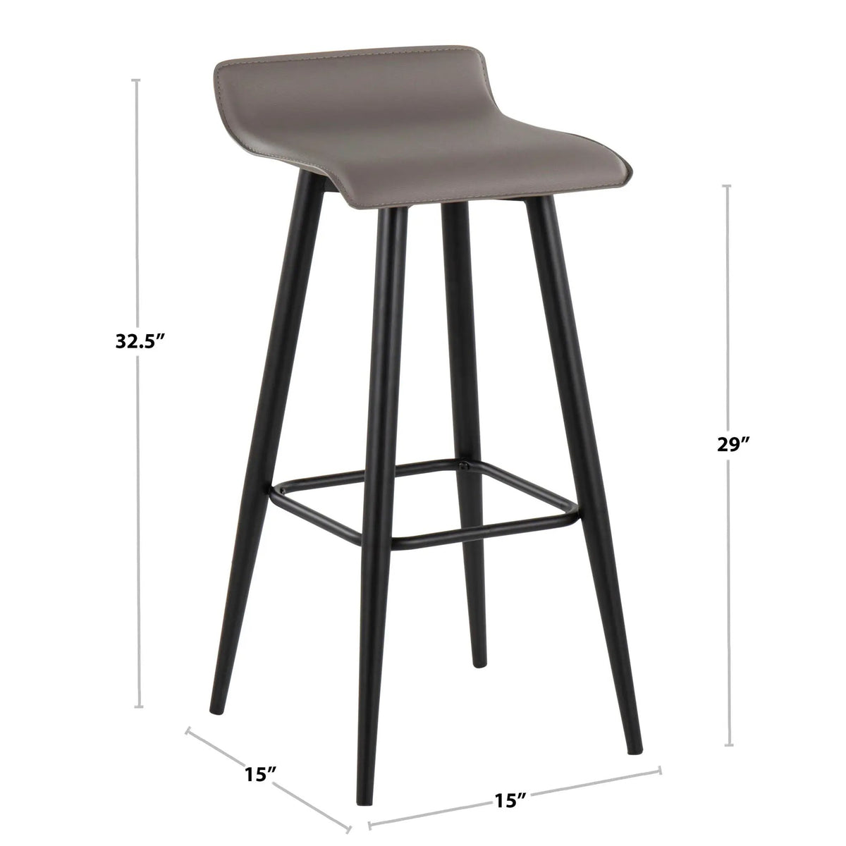 Ale - Contemporary Fixed-Height Bar Stool (Set of 2) by HouseOfZazla
