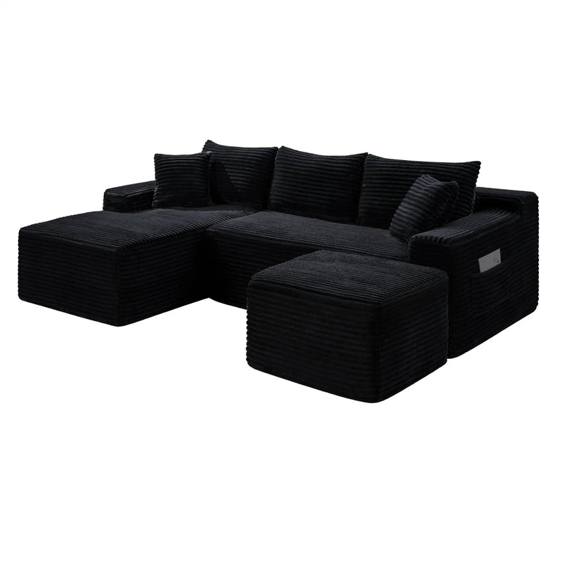 106.3" U-Shaped Cloud Sectional Sofa with Deep Seat by HouseOfZazla