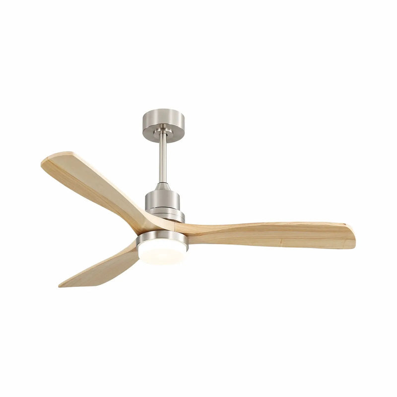 Ceiling Fan With Dimmable LED Light 6 Speed Remote 3 Wood Blade Reversible DC Motor For Bedroom - Brushed Nickel by HouseOfZazla
