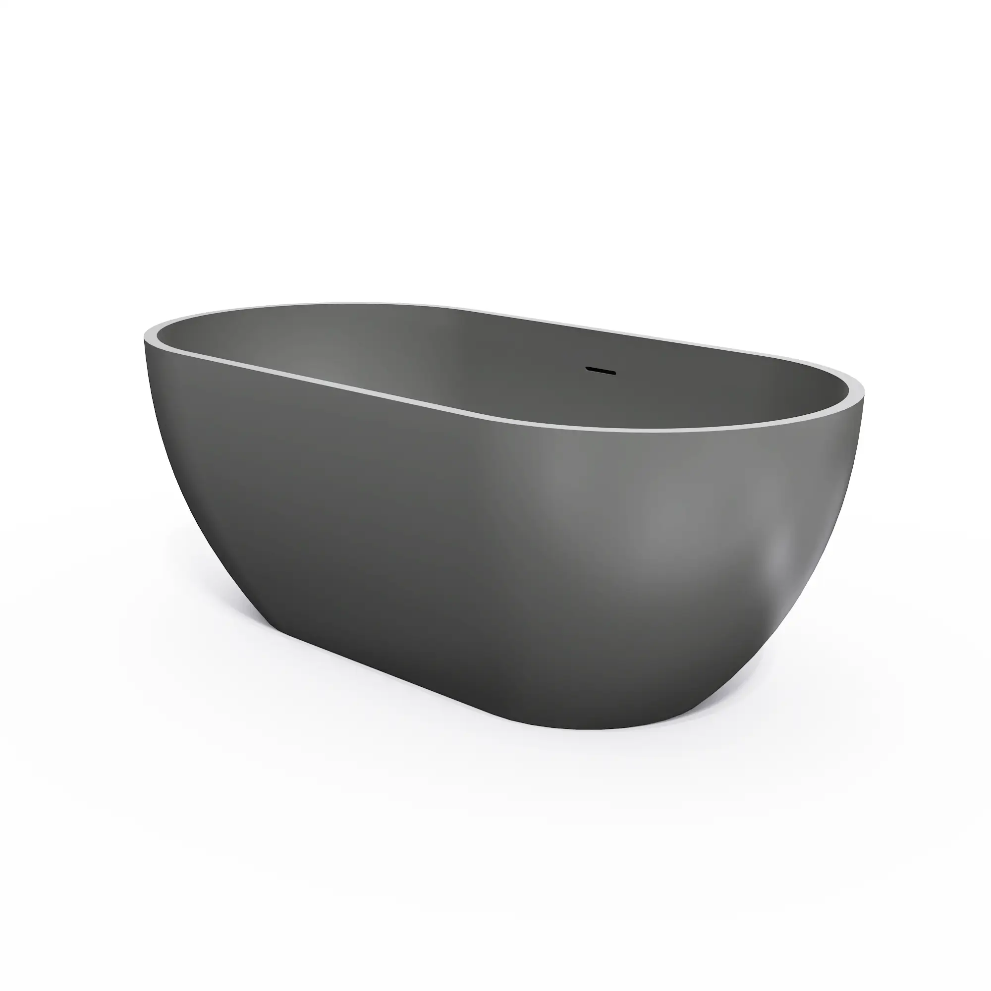 63 Inch Solid Surface Oval Shape Freestanding Bathtub by HouseOfZazla