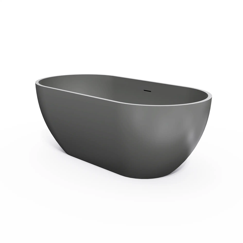 63 Inch Solid Surface Oval Shape Freestanding Bathtub by HouseOfZazla