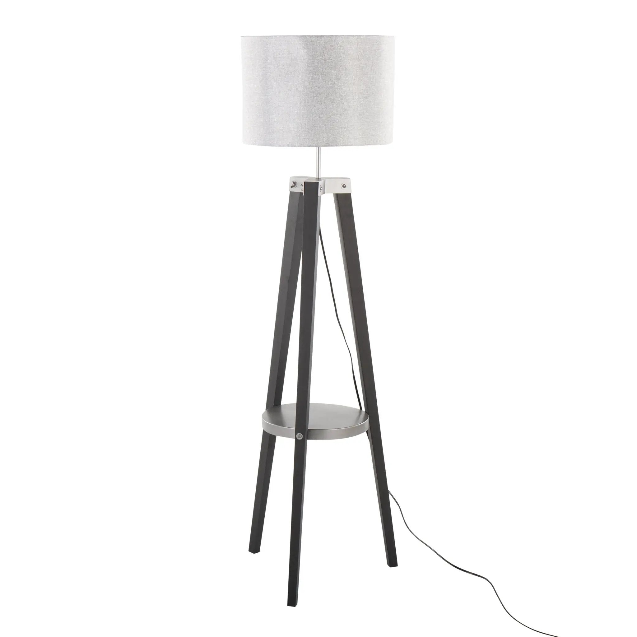 Compass - Mid Century Modern Floor Lamp With Shelf by HouseOfZazla