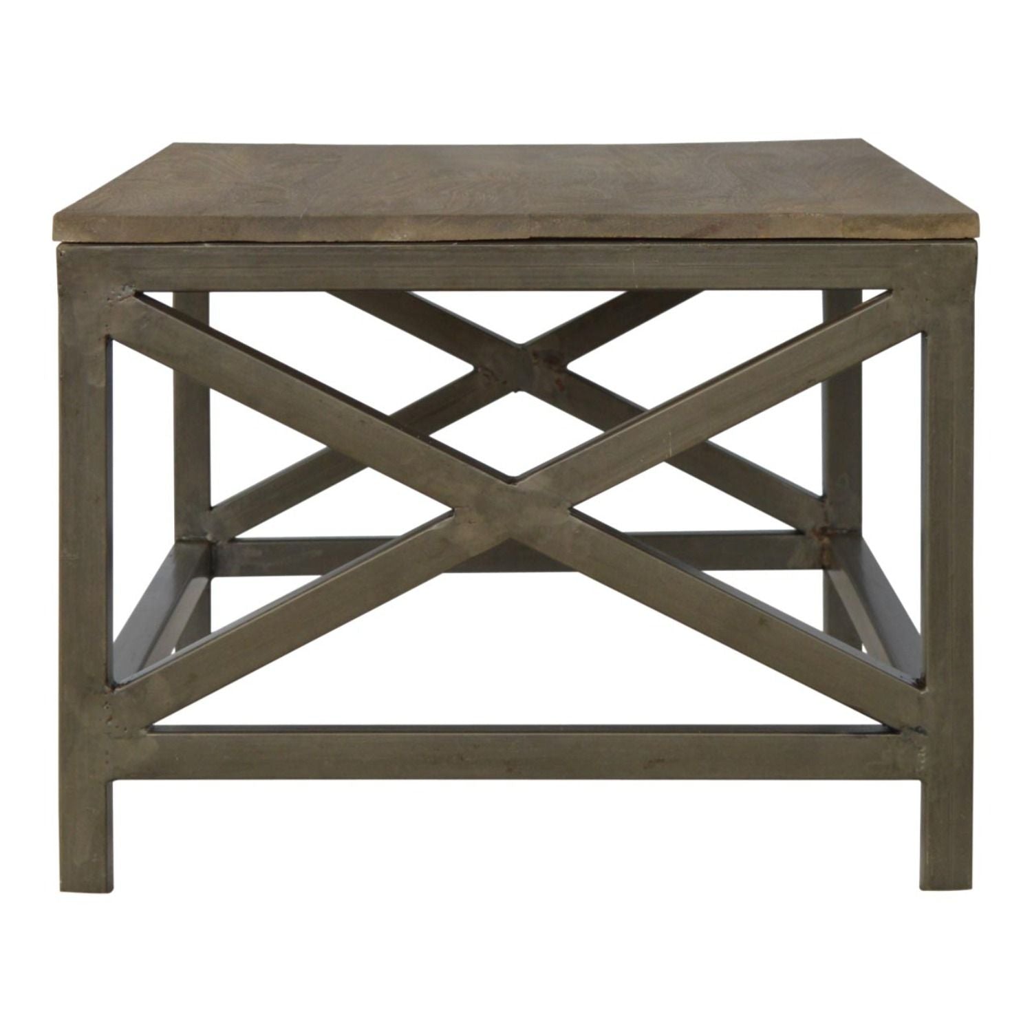 Cross Metal Coffee Table - Pewter by HouseOfZazla