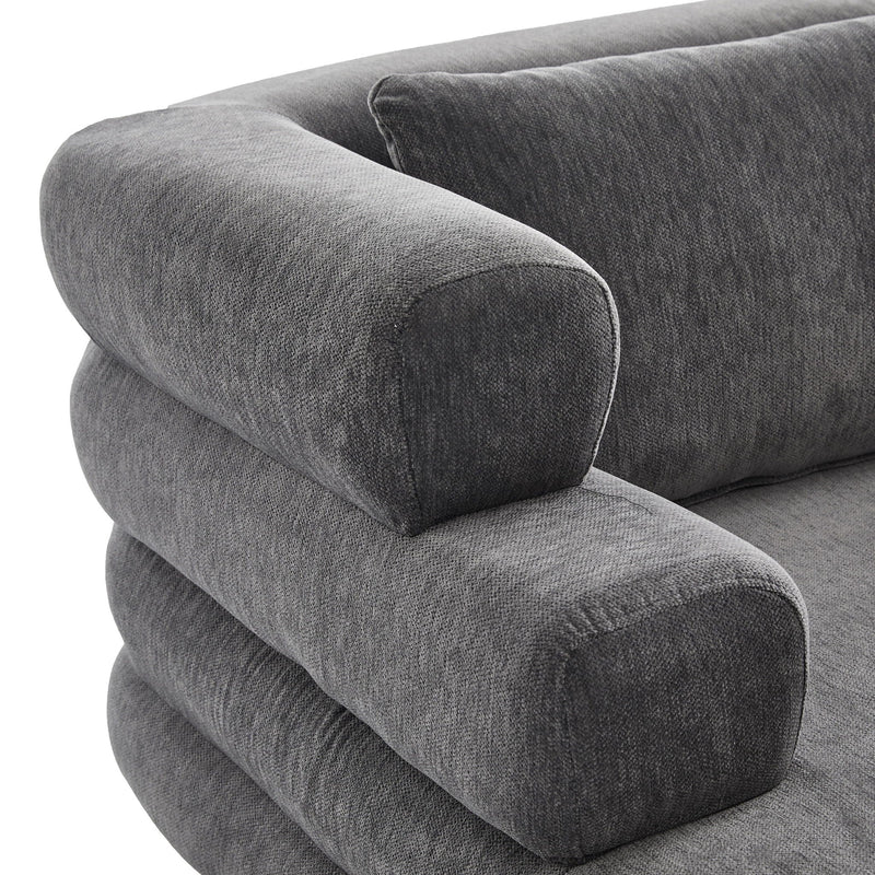 Oversized Chaise Lounge Sofa Bed with Deep Seat and Layered Armrests by HouseOfZazla