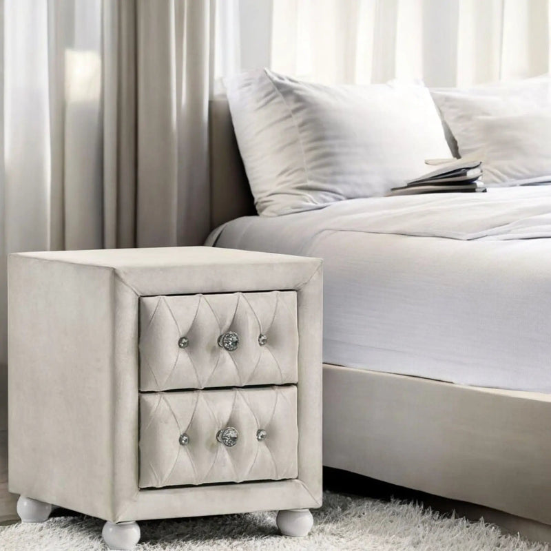 Reggie - Nightstand - Beige by HouseOfZazla