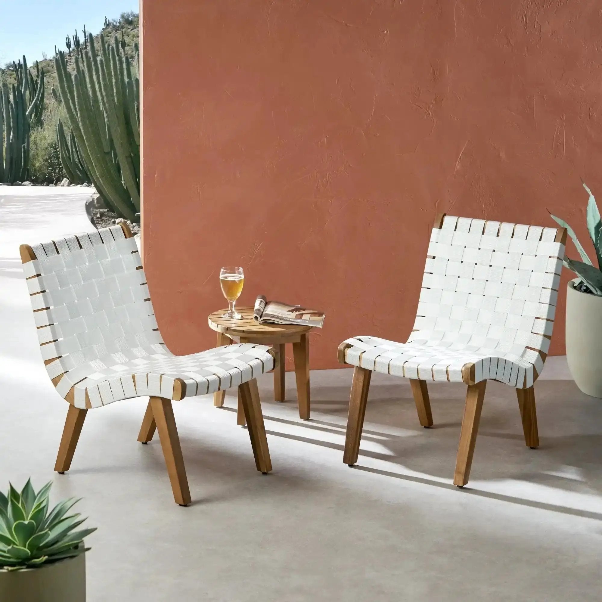 Outdoor 3 Piece Rope Weave Patio Seating Set by HouseOfZazla