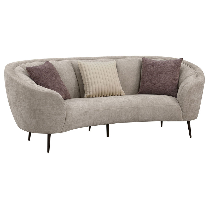 Aura - Upholstered Curved Sofa And Tapered Legs - Beige by HouseOfZazla