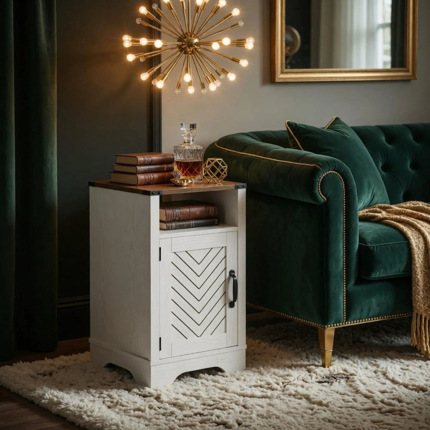 Farmhouse Nightstand With Charging Station & Storage by HouseOfZazla