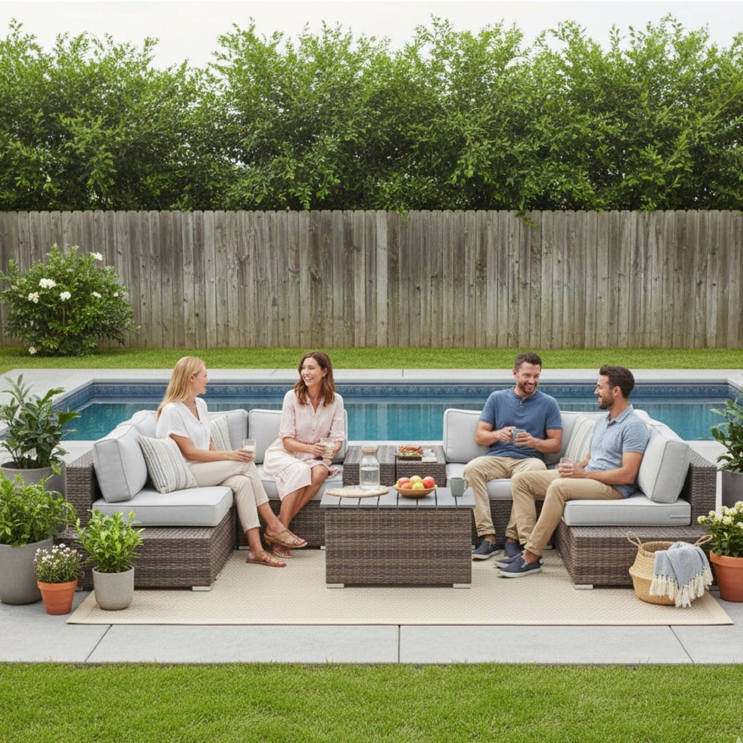 Wicker Sectional Seating Group With Cushions by HouseOfZazla