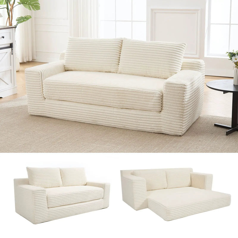 Convertible Loveseat Sofa Bed With Memory Foam & Steel Frame by Unique Piece Furniture